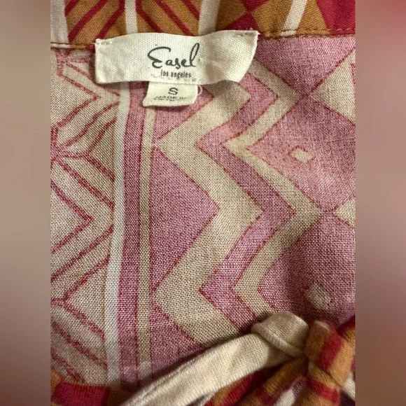 Easel Multicolor Bohemian Long Sleeve Dress - Picture 7 of 7